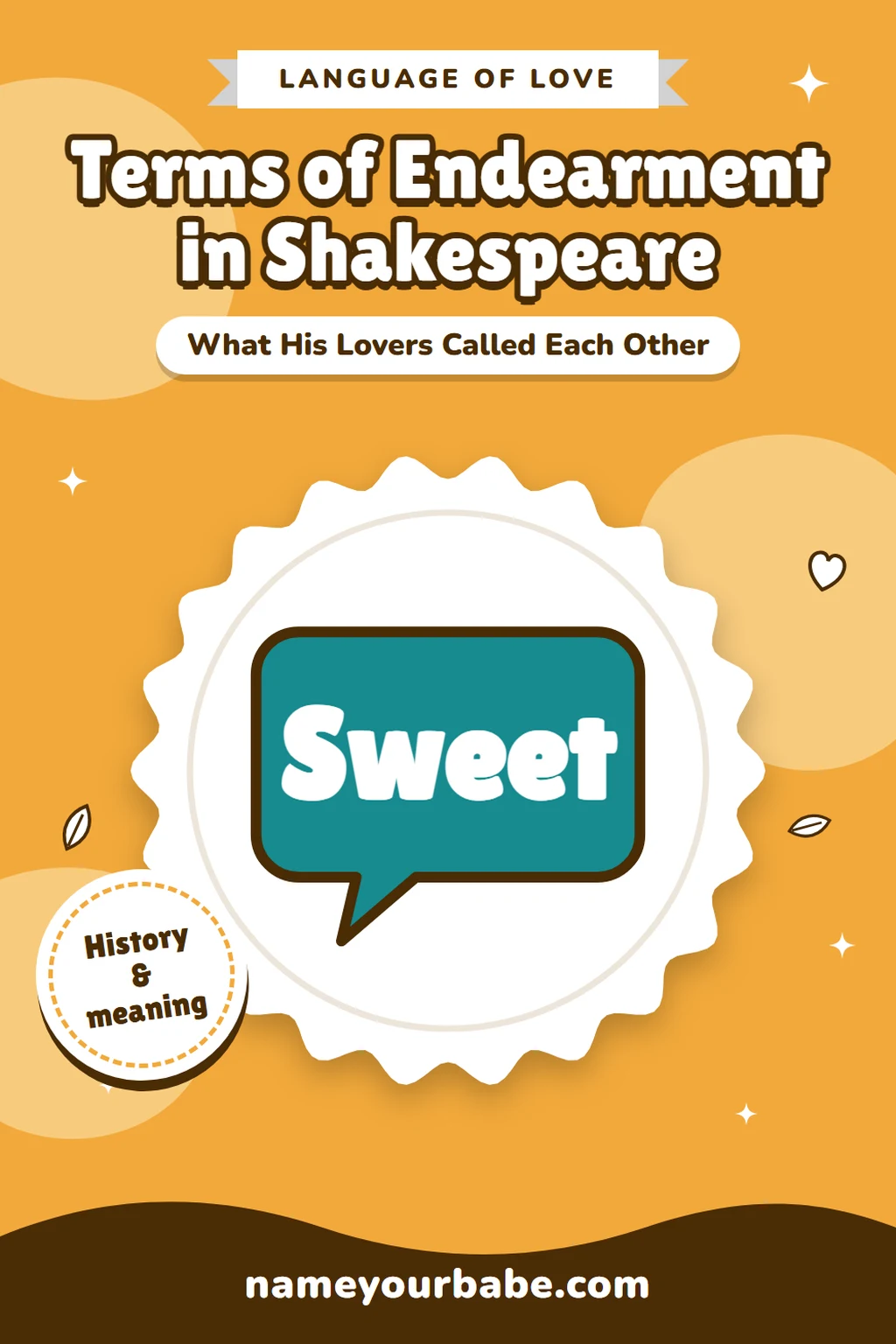 Terms of Endearment in Shakespeare: What His Lovers Called Each Other
